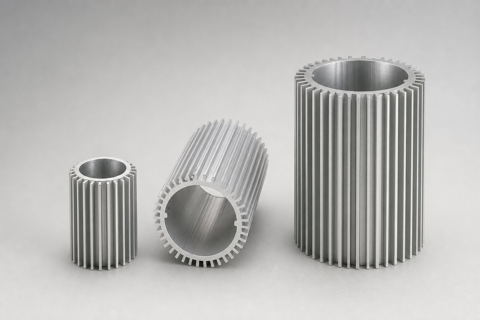 IEC frame motor housings with cooling fins